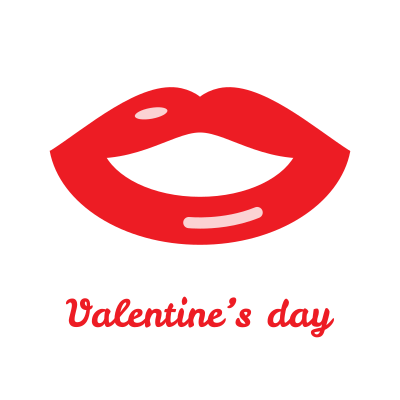 Valentine day lips clipart