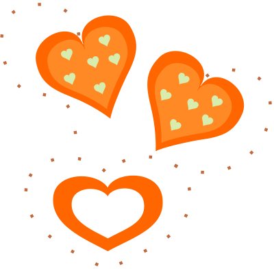 Valentine Orange Hearts clipart