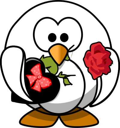 Valentine Penguin clipart