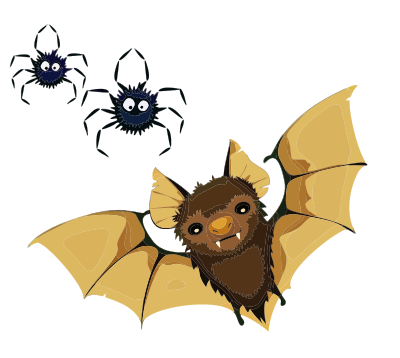 Vampire Bat And Spiders clipart