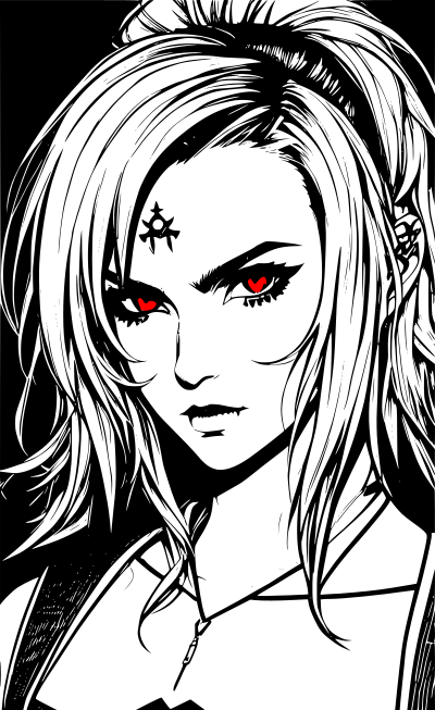 Vampire with glowing eyes clipart