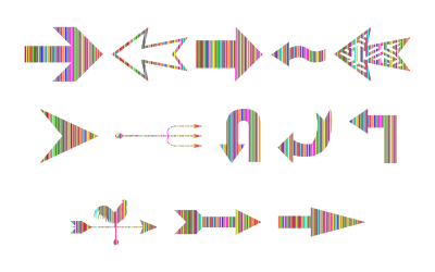 Variety Of Colorful Striped Arrows clipart
