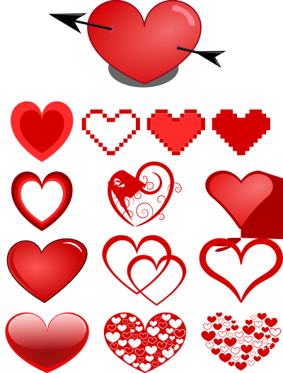 Variety Of Hearts clipart