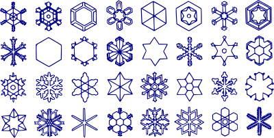 Various Types of Snowflakes clipart