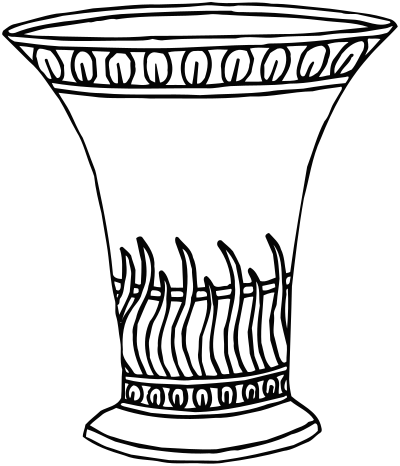 Vase 16 line drawing clipart
