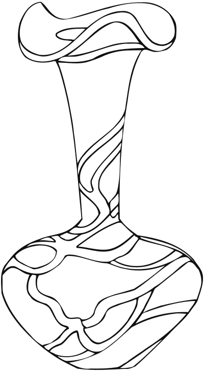 Vase 33 line drawing clipart