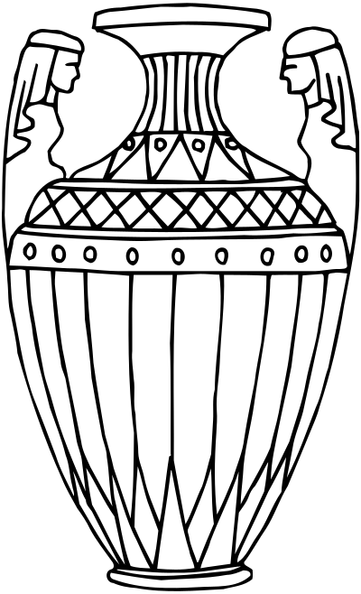 Vase 9 line drawing clipart