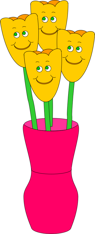 Vase of Happy Tulips clipart