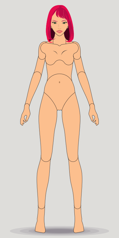 Vector Doll Puppet - Female clipart