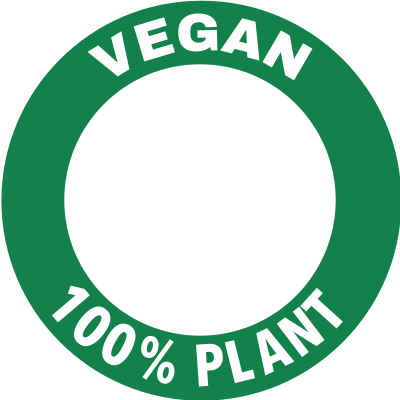 Vegan 100% plant based green frame with transparency clipart