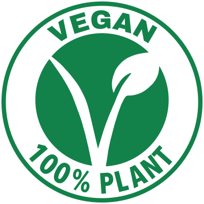 Vegan 100% plant based round with text in green clipart