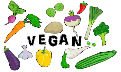 Vegan Logo with Veggies clipart