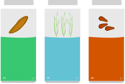 Vegan milk - Almond, rice and soya - Lait de soja, de riz et d'amende clipart