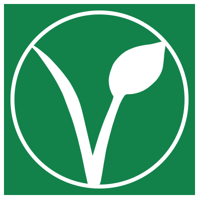 Vegan v circle in square clipart