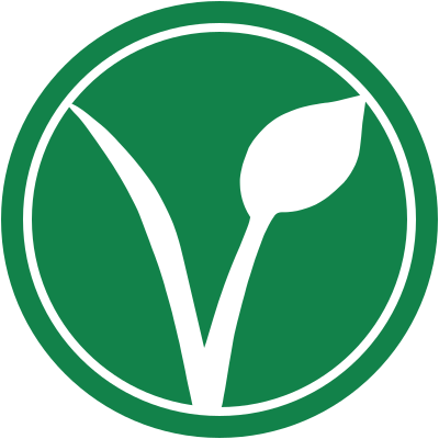 Vegan v green double circle clipart