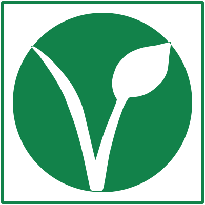 Vegan v in a circle then in square with border clipart