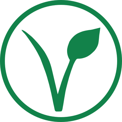 Vegan v plant seed green in circle transparent clipart