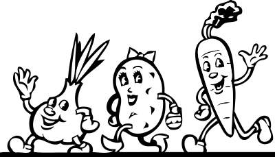 Veggies b&w clipart