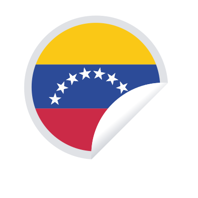 Venezuela flag peeling sticker clipart