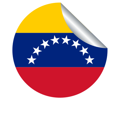 Venezuelan flag in a peeling sticker clipart