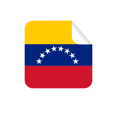 Venezuelan flag square sticker clipart