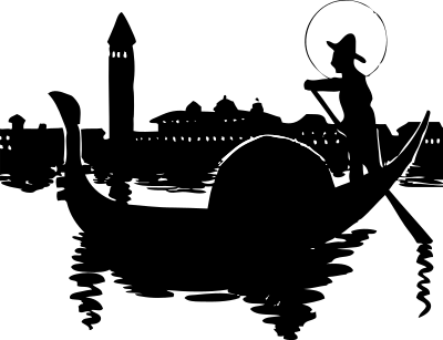 Venice gondolier clipart