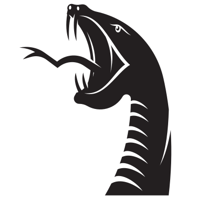 Venomous snake silhouette clipart