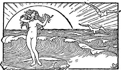 Venus and the half shell clipart