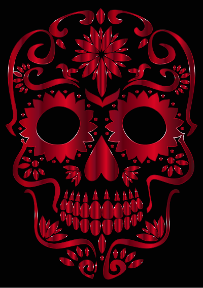 Vermilion Sugar Skull Silhouette clipart
