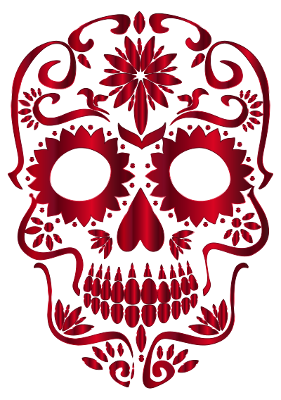 Vermilion Sugar Skull Silhouette No Background clipart