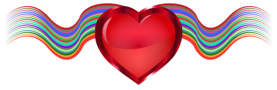 Vermillion Heart Ribbons clipart