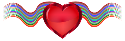 Vermillion Heart Ribbons Enhanced clipart