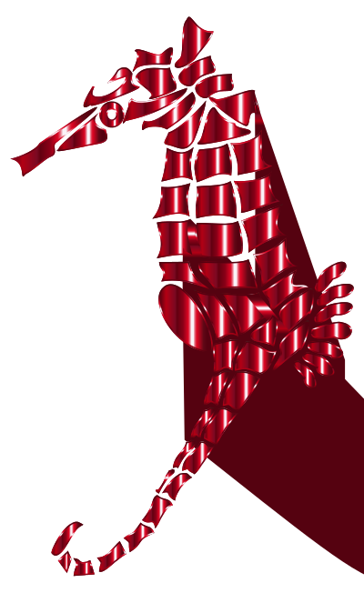 Vermillion Stylized Seahorse Silhouette No Background clipart