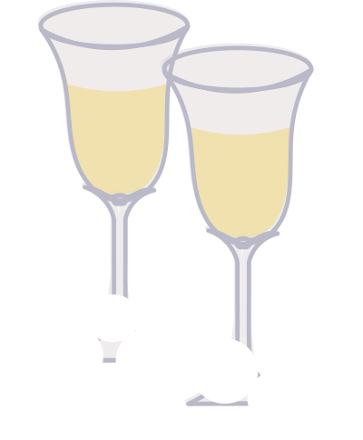 Verres de champagne avec bulles clipart