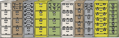 Vertical filing cabinets clipart