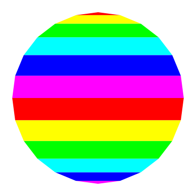 Vertical striped 24gon 6 color clipart