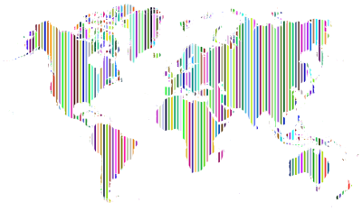 Vertical World Map Slices Prismatic clipart