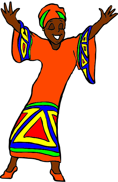 Very happy African Woman clipart
