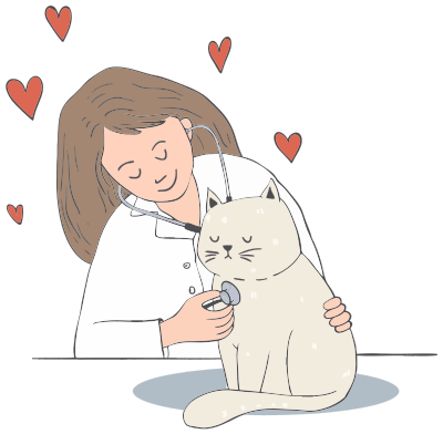 Veterinarian Examining Cat clipart