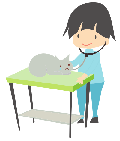 Veterinarian with Sad Cat clipart