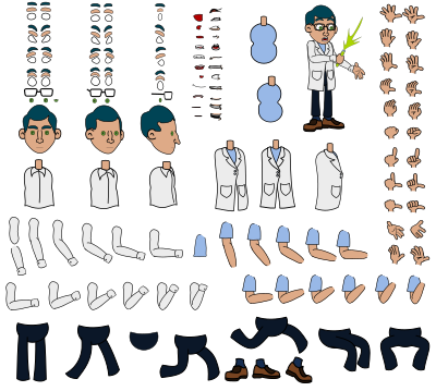 Vexstrips - Professor Blue Character Kit clipart