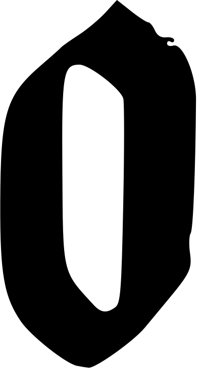 Victorian clockface single digit zero clipart