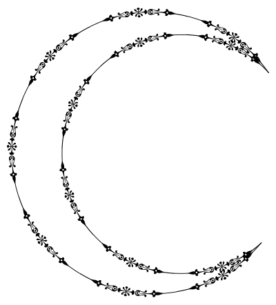 Victorian Style Crescent Moon clipart