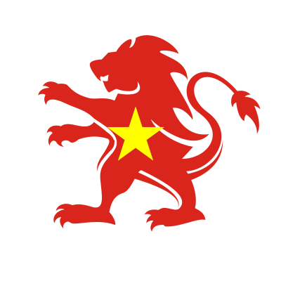 Vietnam flag lion crest clipart