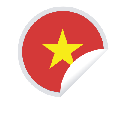 Vietnam flag peeling sticker clipart