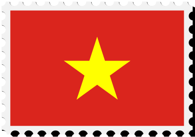 Vietnam flag stamp clipart