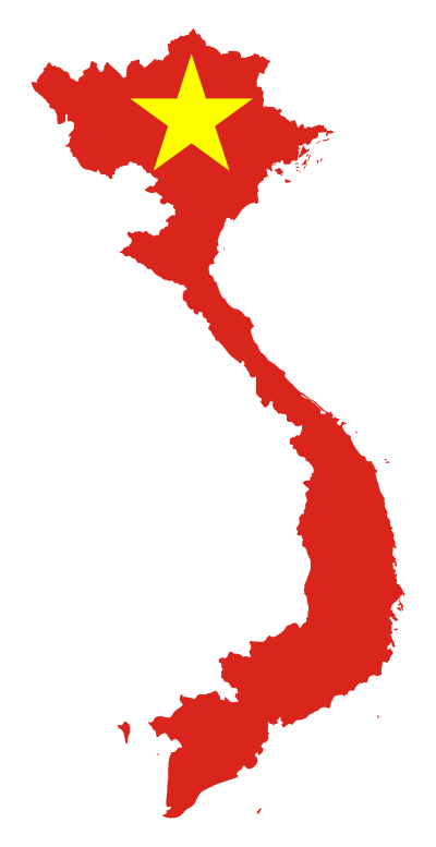 Vietnam Map Flag clipart