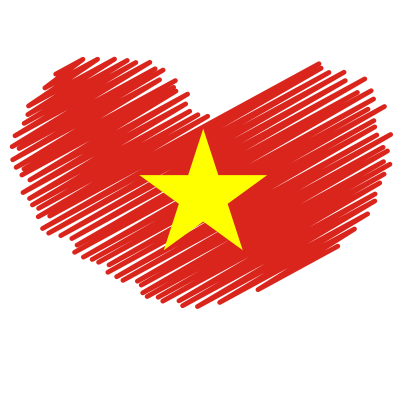 Vietnamese flag heart symbol clipart