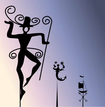 View with weather vanes clipart