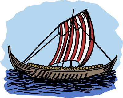 Viking Boat - Colour clipart